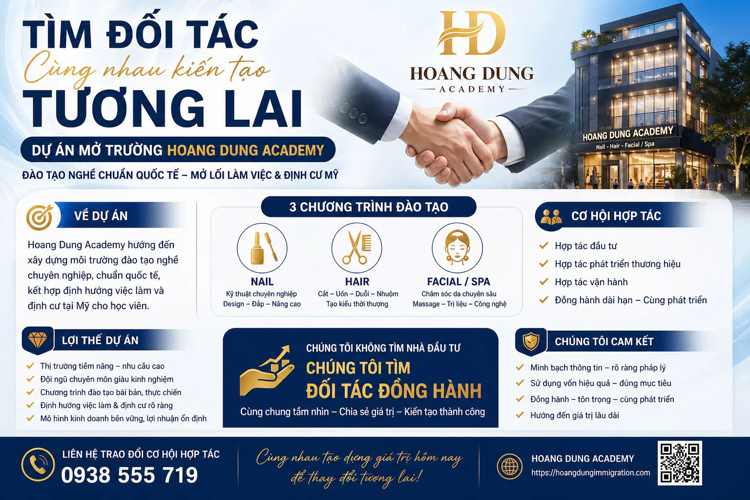 TÌM ĐỐI TÁC ĐỒNG HÀNH  Dự án Hoang Dung Academy – Hệ sinh thái đào tạo nghề chuẩn quốc tế