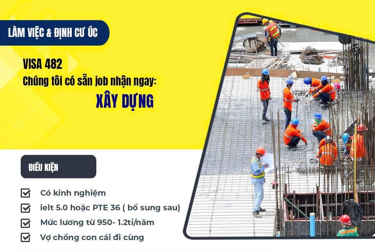 TUYỂN DỤNG VISA 482 ÚC – NGÀNH XÂY DỰNG