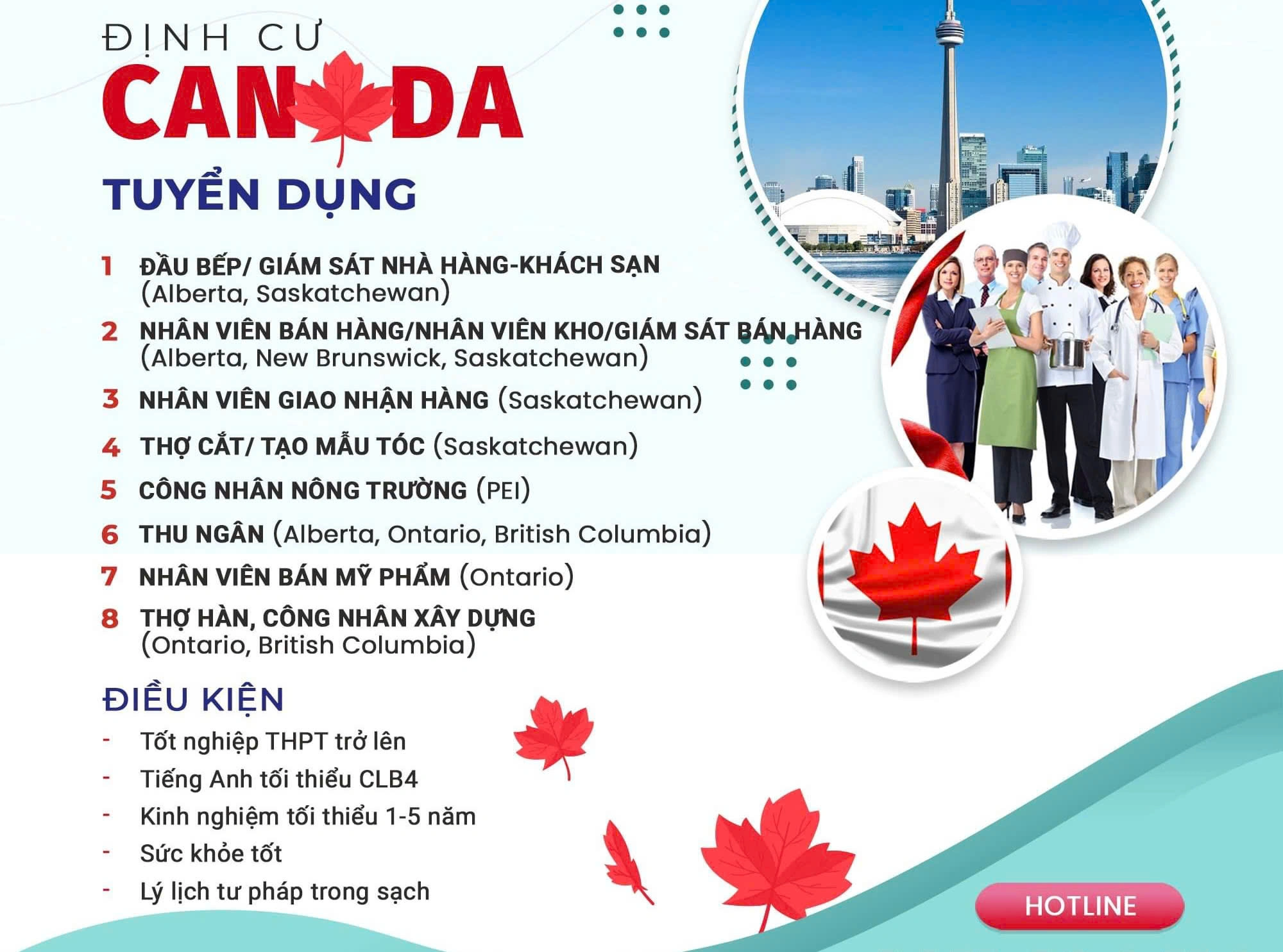 Định cư Canada – Tuyển dụng nhiều vị trí hấp dẫn 2026