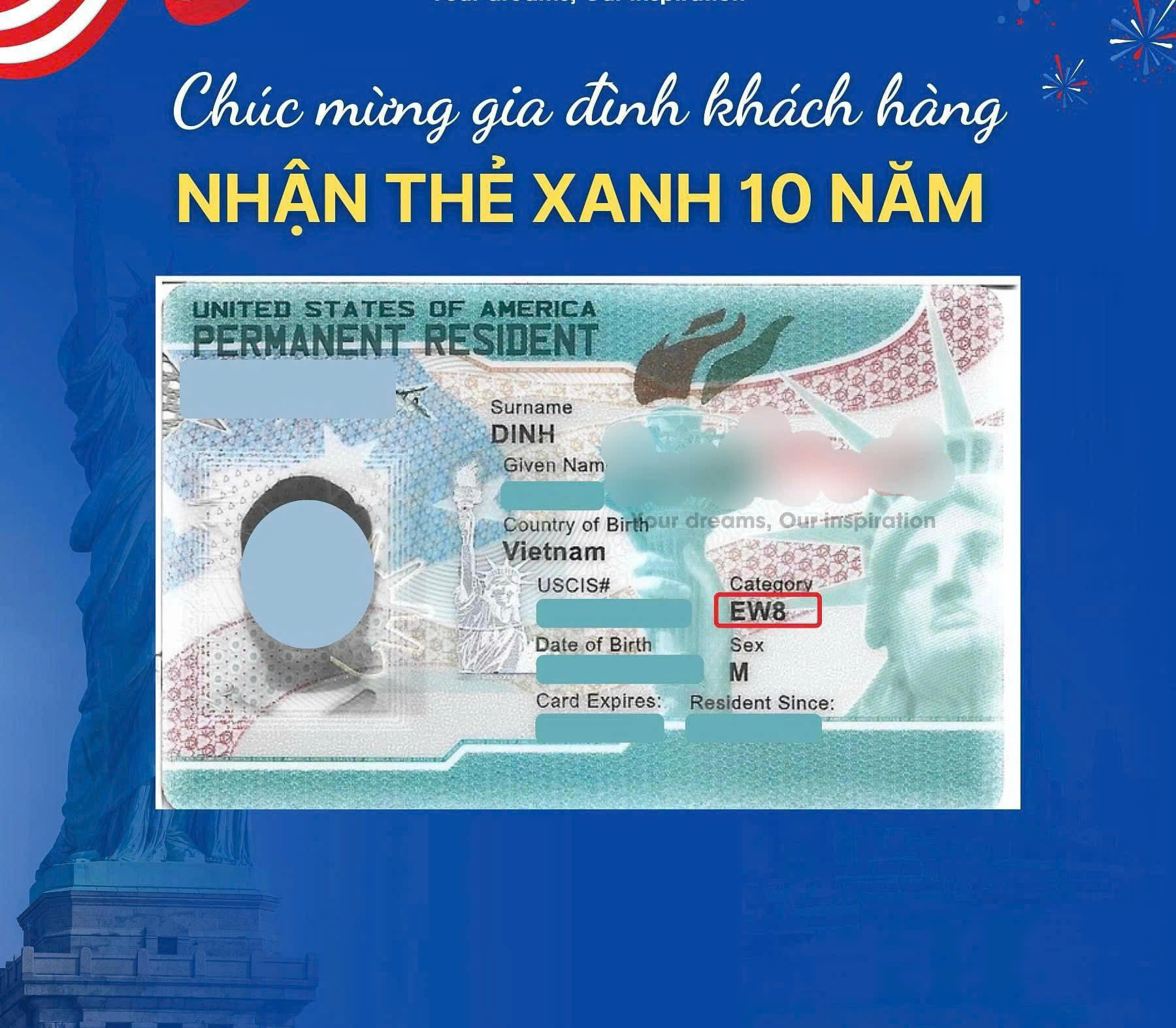 HÀNH TRÌNH 5 NĂM – TRÁI NGỌT LÀ THẺ XANH MỸ 10 NĂM