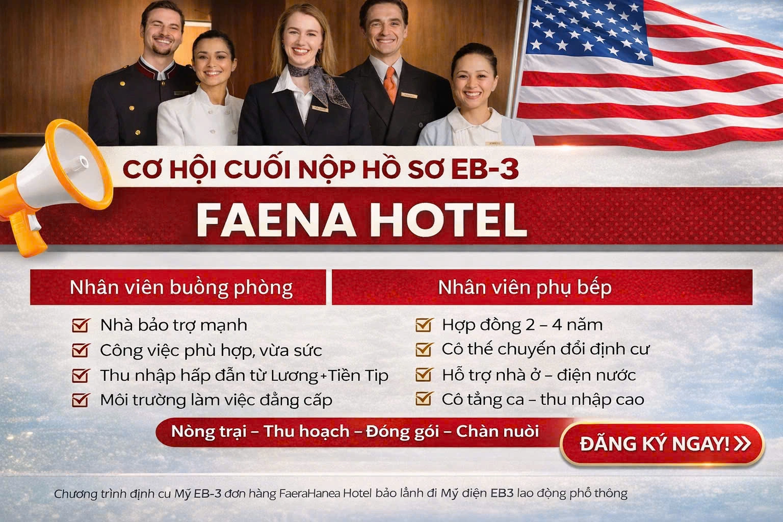 CƠ HỘI CUỐI NỘP HỒ SƠ EB-3 – FAENA HOTEL, MỸ