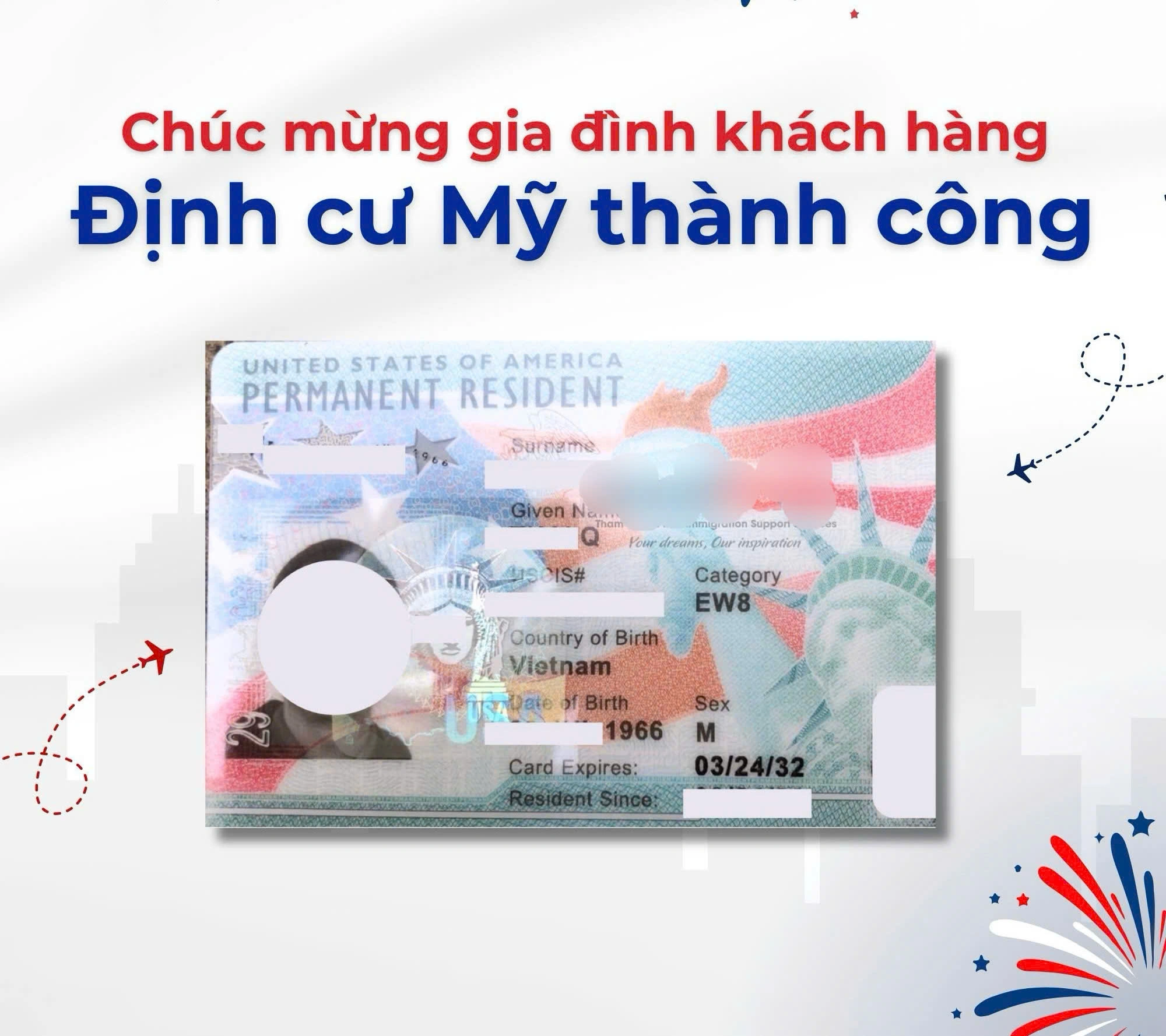 CHÚC MỪNG CHỊ QUỲNH  ĐỊNH CƯ MỸ THÀNH CÔNG THEO CHƯƠNG TRÌNH EB-3
