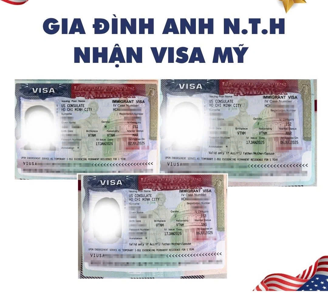 CHÚC MỪNG GIA ĐÌNH ANH HÙNG NHẬN VISA ĐỊNH CƯ MỸ  -  Thành công diện EB-3 – Hành trình đến Mỹ đã chính thức bắt đầu