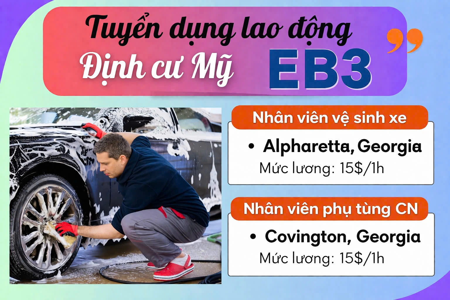 TUYỂN DỤNG LAO ĐỘNG ĐỊNH CƯ MỸ DIỆN EB-3  - Cơ hội làm việc & nhận thẻ xanh cho cả gia đình