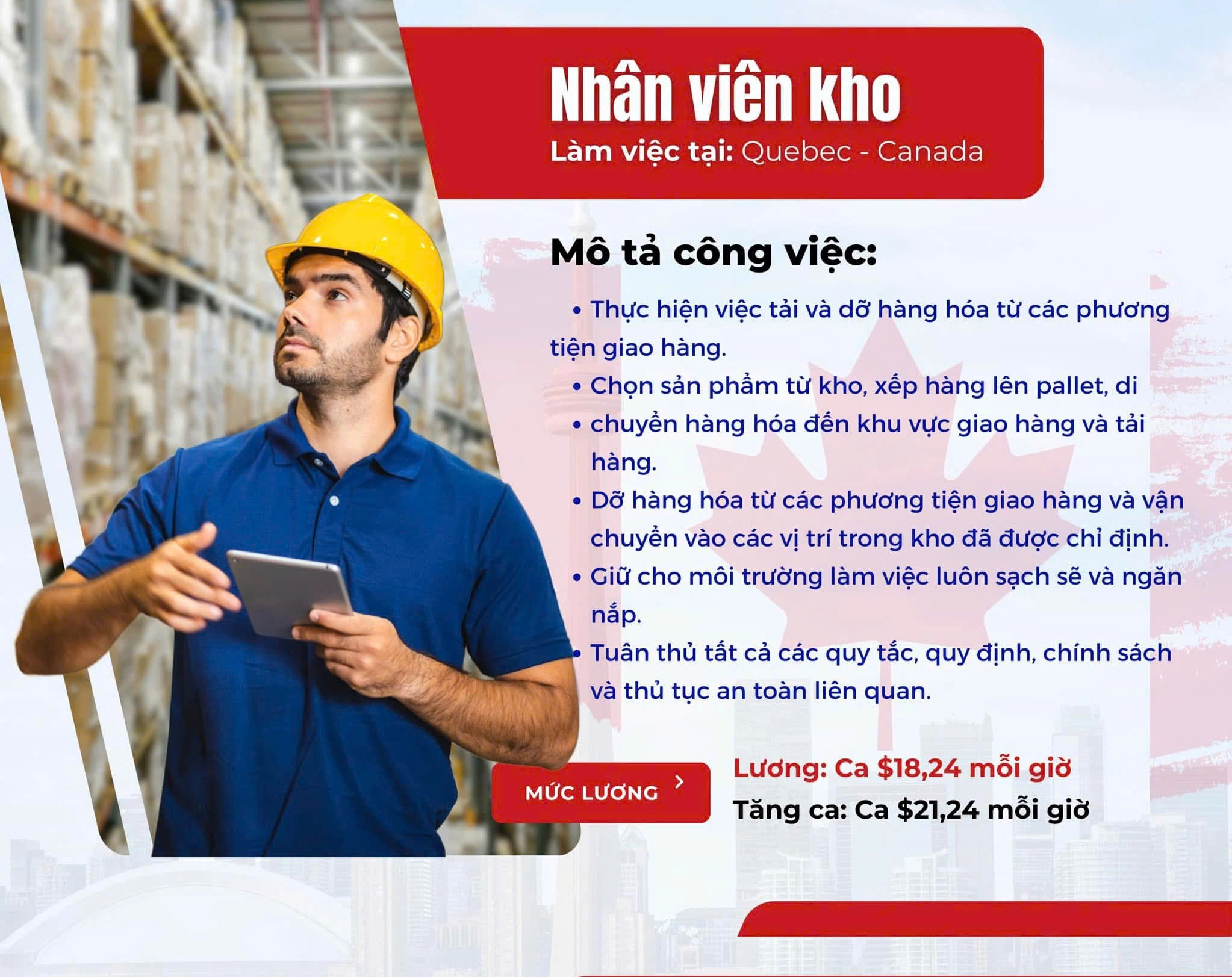 TUYỂN DỤNG LAO ĐỘNG CANADA – CHƯƠNG TRÌNH WORK PERMIT (QUEBEC)