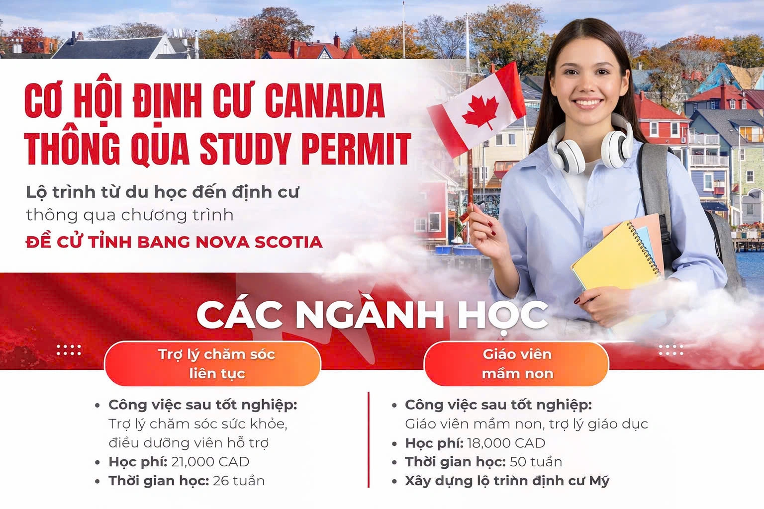 CƠ HỘI ĐỊNH CƯ CANADA THÔNG QUA STUDY PERMIT  Lộ trình từ du học đến định cư – Chương trình đề cử tỉnh bang Nova Scotia
