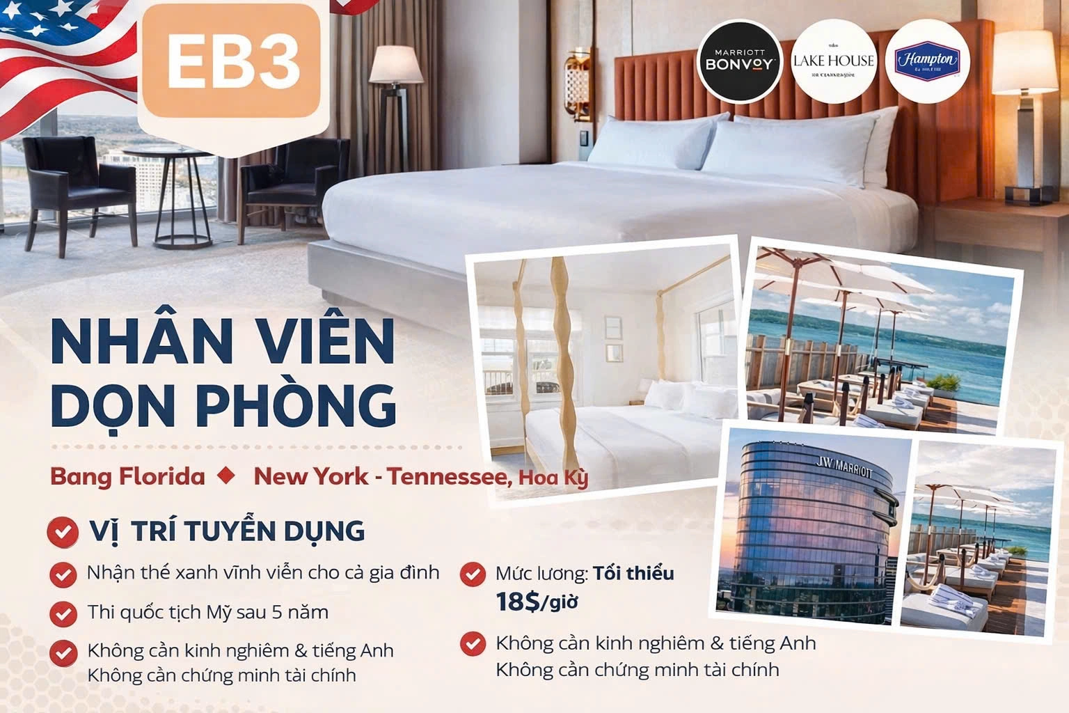 TUYỂN DỤNG EB-3 MỸ – NHIỀU VỊ TRÍ HOT 2026  Định cư Mỹ – Nhận thẻ xanh cho cả gia đình