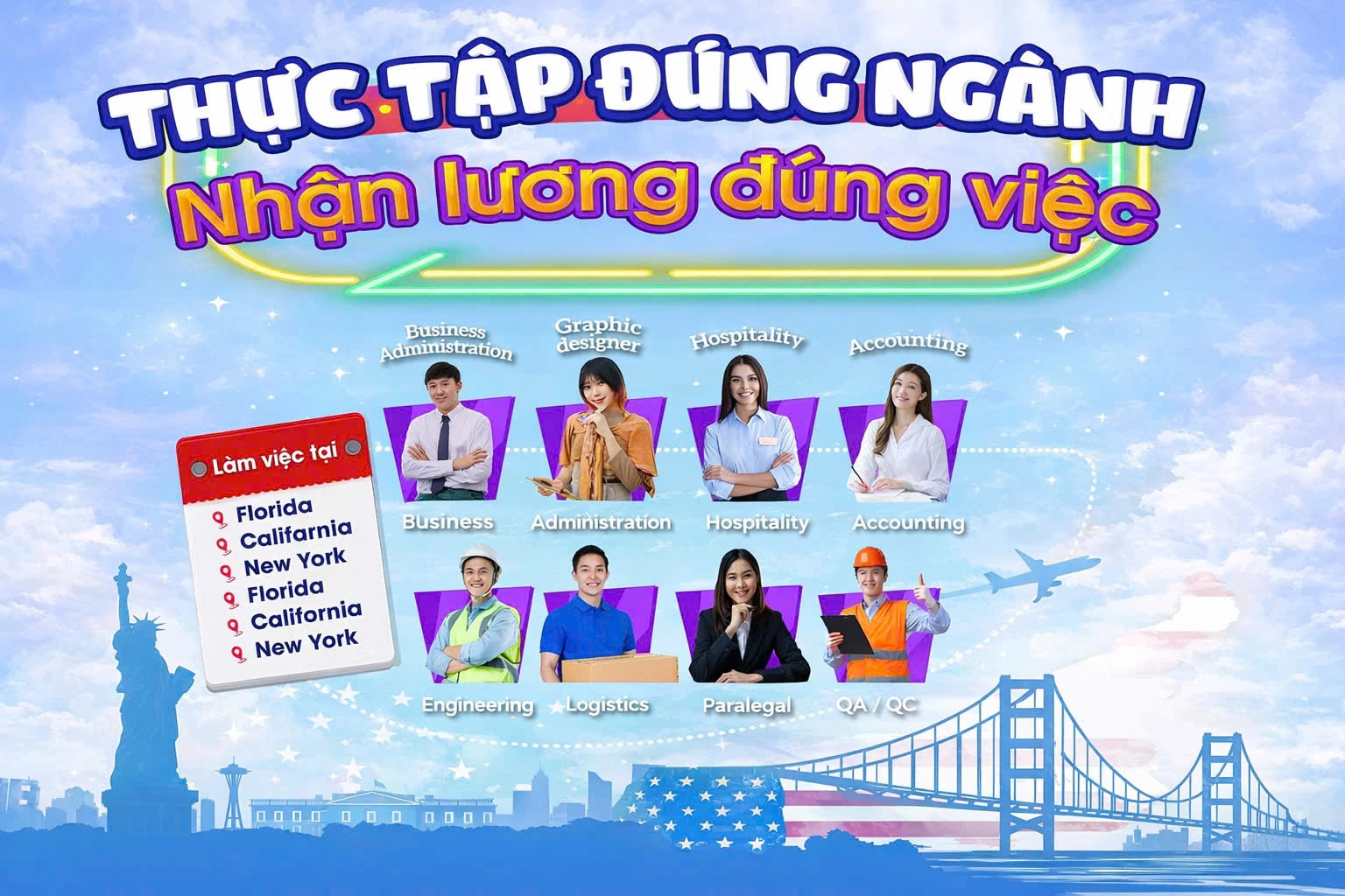 TUYỂN DỤNG CHƯƠNG TRÌNH J1  Thực tập đúng ngành – Nhận lương đúng việc tại Mỹ